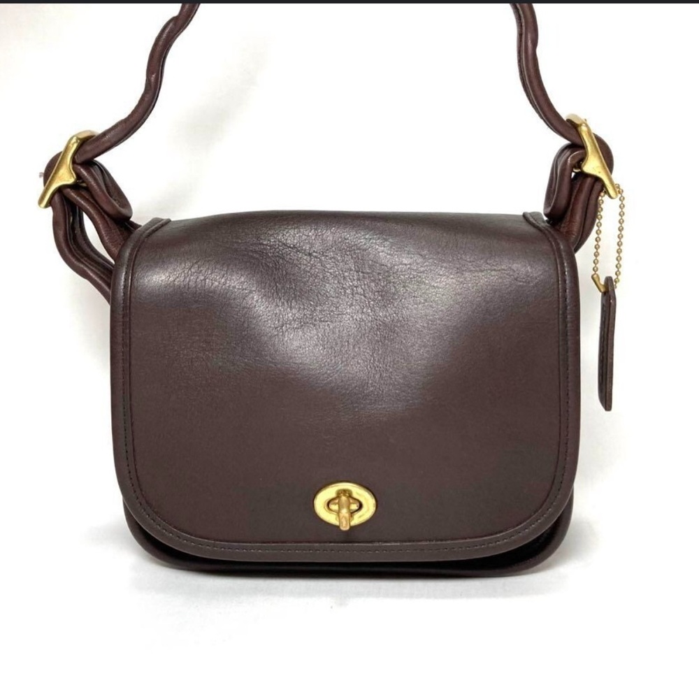 Coach brown leather shoulder bag
